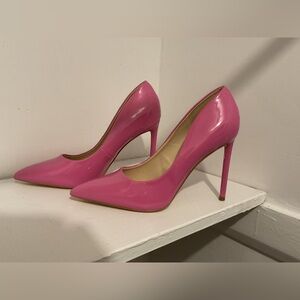 Formal Classic Pointed Toe Formal Pumps Stiletto High Heels Patent Leather Pink